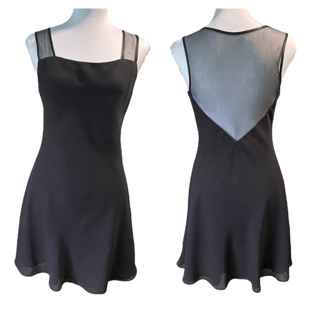Betsy & Adam Black Sleeveless Mini Dress Y2K Size 7/8 Petite